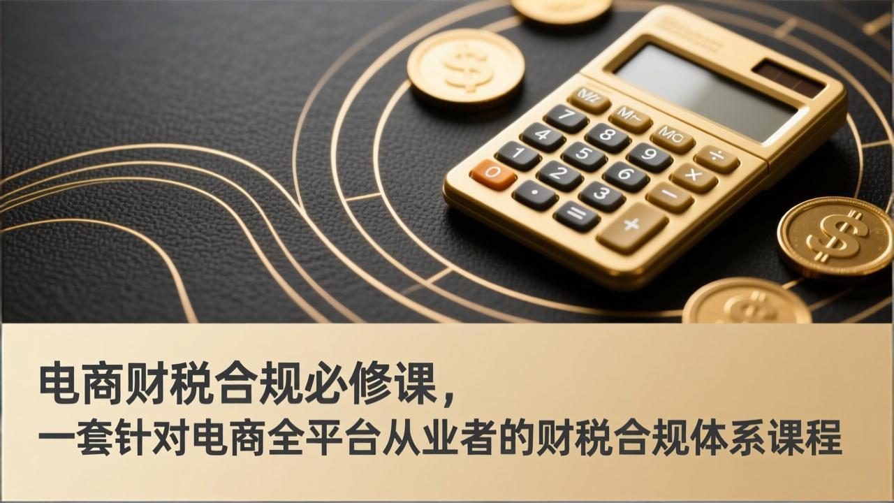 电商财税合规必修课，是一套针对电商全平台从业者的财税合规体系课程力繁信息站-闲云创业网-老谢轻创网-中创网-福缘网-冒泡网-资源之家-魔方项目库力繁信息站