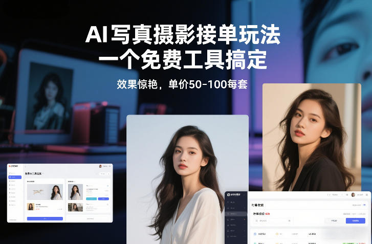 AI写真摄影接单玩法，一个免费工具搞定，效果惊艳，单价50-100每套力繁信息站-闲云创业网-老谢轻创网-中创网-福缘网-冒泡网-资源之家-魔方项目库力繁信息站