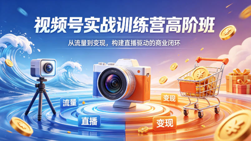 视频号实战训练营高阶班，从流量到变现，构建直播驱动的商业闭环(26年4月)力繁信息站-闲云创业网-老谢轻创网-中创网-福缘网-冒泡网-资源之家-魔方项目库力繁信息站