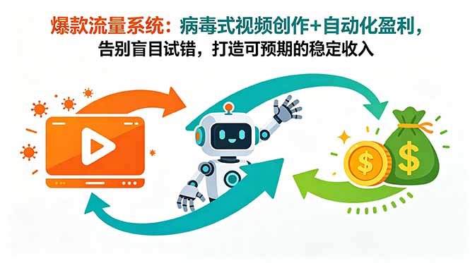 爆款流量系统:病毒式视频创作+自动化盈利,告别盲目试错,打造可预期的稳定收入力繁信息站-闲云创业网-老谢轻创网-中创网-福缘网-冒泡网-资源之家-魔方项目库力繁信息站