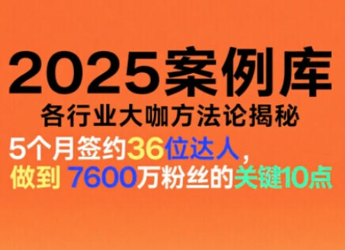 2025案例库，收录各行业大咖的方法论，各行业大咖方法论揭秘力繁信息站-闲云创业网-老谢轻创网-中创网-福缘网-冒泡网-资源之家-魔方项目库力繁信息站