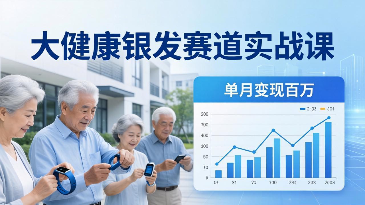大健康银发赛道实战课：拆解视频号线索型 IP 单月变现百万逻辑，教你精准获客高效变现力繁信息站-闲云创业网-老谢轻创网-中创网-福缘网-冒泡网-资源之家-魔方项目库力繁信息站
