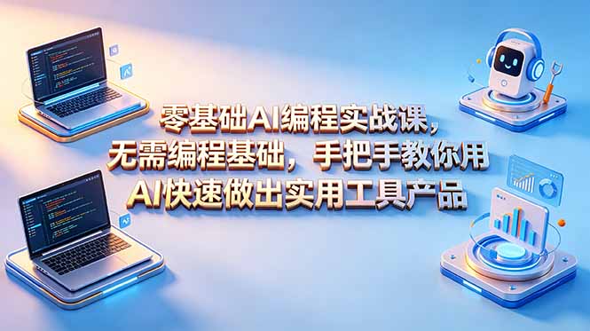 零基础AI编程实战课-更新，无需编程基础，手把手教你用AI快速做出实用工具产品力繁信息站-闲云创业网-老谢轻创网-中创网-福缘网-冒泡网-资源之家-魔方项目库力繁信息站