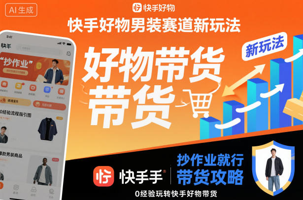快手好物男装赛道新玩法，抄作业就行，0经验玩转快手好物带货力繁信息站-闲云创业网-老谢轻创网-中创网-福缘网-冒泡网-资源之家-魔方项目库力繁信息站