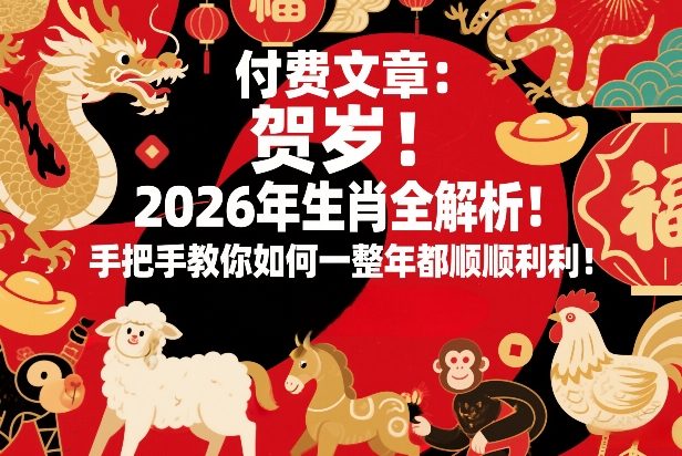 付费文章：贺岁！2026年生肖全解析！手把手教你如何一整年都顺顺利利！力繁信息站-闲云创业网-老谢轻创网-中创网-福缘网-冒泡网-资源之家-魔方项目库力繁信息站