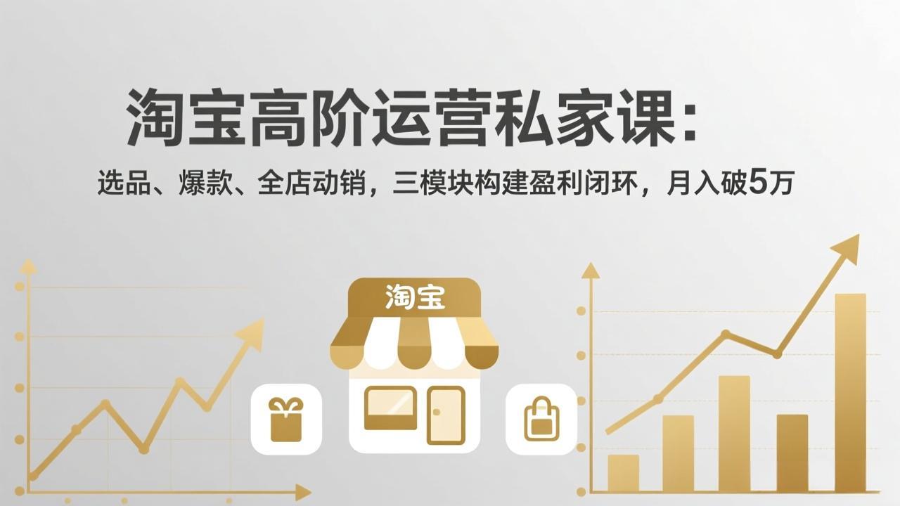 淘宝高阶运营私家课：选品、爆款、全店动销，三模块构建盈利闭环，月入破5万(更新26年2月力繁信息站-闲云创业网-老谢轻创网-中创网-福缘网-冒泡网-资源之家-魔方项目库力繁信息站