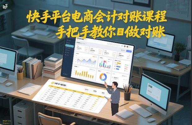 快手平台电商会计对账课程，手把手教你做对账力繁信息站-闲云创业网-老谢轻创网-中创网-福缘网-冒泡网-资源之家-魔方项目库力繁信息站