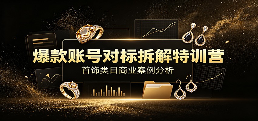 爆款账号对标拆解特训营:首饰类目商业案例分析,配套完整资料内容力繁信息站-闲云创业网-老谢轻创网-中创网-福缘网-冒泡网-资源之家-魔方项目库力繁信息站