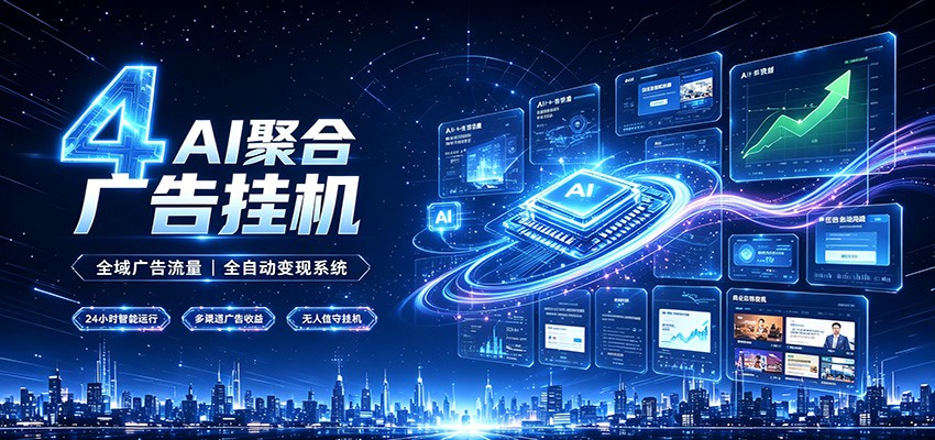 全域广告流量聚合，AI无人挂机稳赚佣金，打造长期稳定被动收入副业力繁信息站-闲云创业网-老谢轻创网-中创网-福缘网-冒泡网-资源之家-魔方项目库力繁信息站