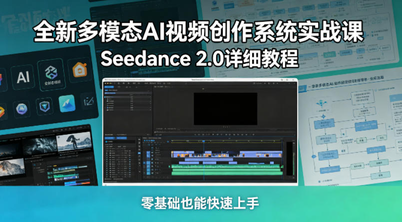 全新多模态AI视频创作系统实战课，Seedance 2.0详细教程，零基础也能快速上手力繁信息站-闲云创业网-老谢轻创网-中创网-福缘网-冒泡网-资源之家-魔方项目库力繁信息站