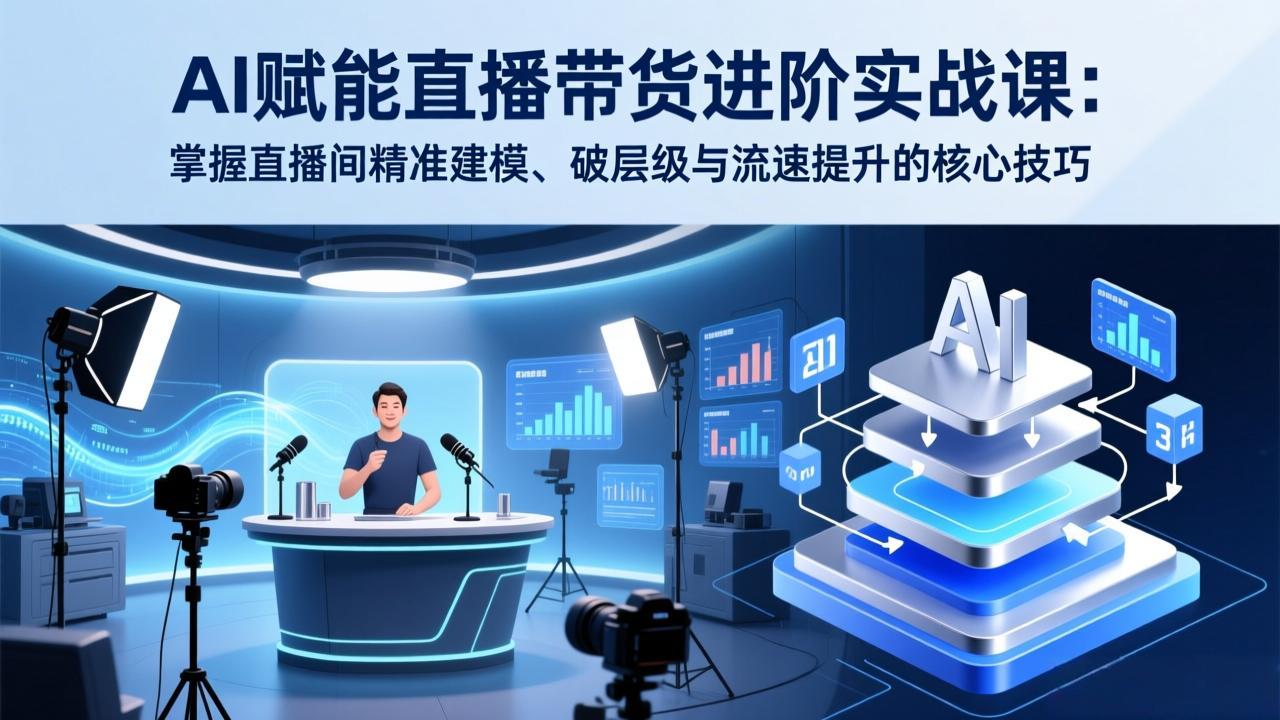 AI赋能直播带货进阶实战课：掌握直播间精准建模、破层级与流速提升的核心技巧力繁信息站-闲云创业网-老谢轻创网-中创网-福缘网-冒泡网-资源之家-魔方项目库力繁信息站