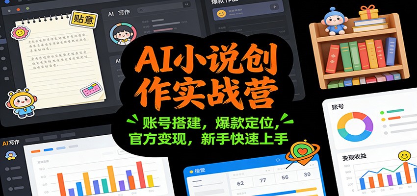 AI小说创作实战营：账号搭建，爆款定位，官方变现，新手快速上手力繁信息站-闲云创业网-老谢轻创网-中创网-福缘网-冒泡网-资源之家-魔方项目库力繁信息站