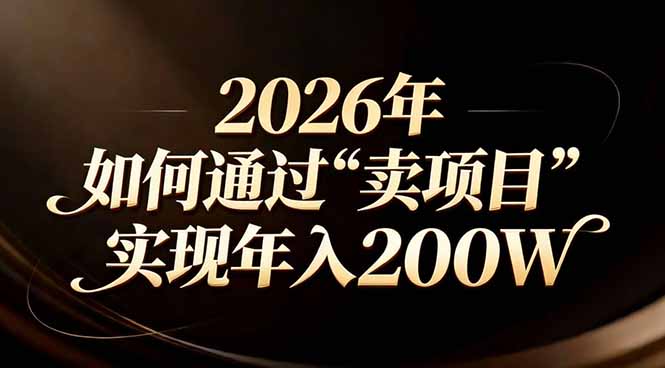 站在2026年的十字路口：一个普通人如何通过卖项目实现年入200万力繁信息站-闲云创业网-老谢轻创网-中创网-福缘网-冒泡网-资源之家-魔方项目库力繁信息站
