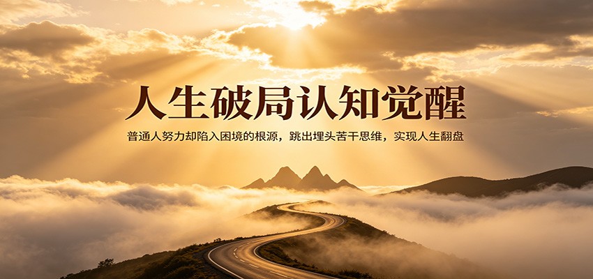 人生破局认知觉醒，普通人努力却陷入困境的根源，跳出埋头苦干思维，实现人生翻盘力繁信息站-闲云创业网-老谢轻创网-中创网-福缘网-冒泡网-资源之家-魔方项目库力繁信息站