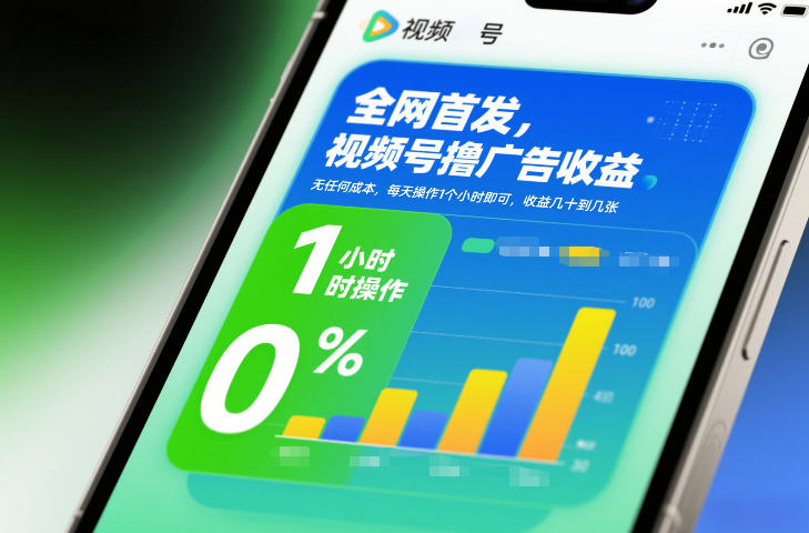 全网首发,视频号撸广告收益,无任何成本,每天操作1个小时即可,收益几十到几张力繁信息站-闲云创业网-老谢轻创网-中创网-福缘网-冒泡网-资源之家-魔方项目库力繁信息站