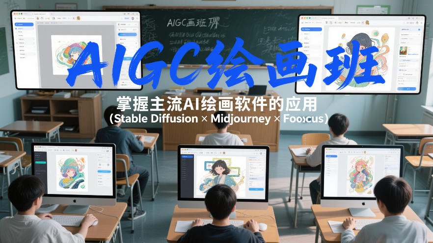 AIGC绘画班，掌握主流Ai绘画软件的应用(Stable Diffusion x Midjourney x Fooocus)力繁信息站-闲云创业网-老谢轻创网-中创网-福缘网-冒泡网-资源之家-魔方项目库力繁信息站
