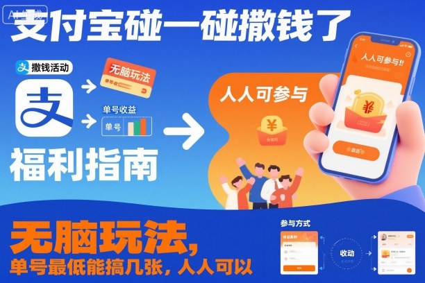 支付宝碰一碰撒钱了，无脑玩法，单号最低能搞几张，人人可以撸【揭秘】力繁信息站-闲云创业网-老谢轻创网-中创网-福缘网-冒泡网-资源之家-魔方项目库力繁信息站