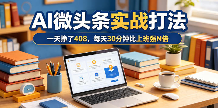 一天挣了408,AI微头条实战打法,每天30分钟比上班强N倍力繁信息站-闲云创业网-老谢轻创网-中创网-福缘网-冒泡网-资源之家-魔方项目库力繁信息站