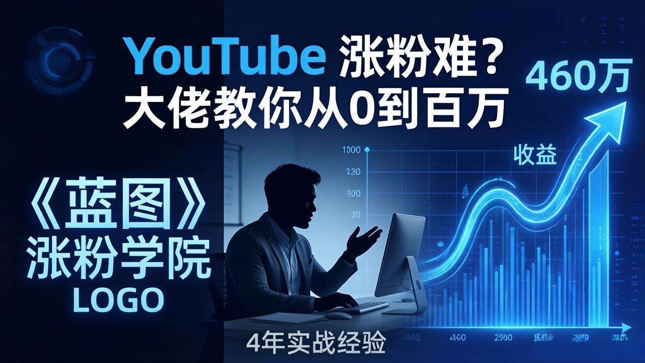 YouTube 涨粉难？《蓝图涨粉学院》：4 年赚 460 万的大佬教策略，从0到百万有路径！力繁信息站-闲云创业网-老谢轻创网-中创网-福缘网-冒泡网-资源之家-魔方项目库力繁信息站