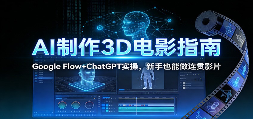 AI制作3D电影指南：Google Flow+ChatGPT实操，新手也能做连贯影片力繁信息站-闲云创业网-老谢轻创网-中创网-福缘网-冒泡网-资源之家-魔方项目库力繁信息站