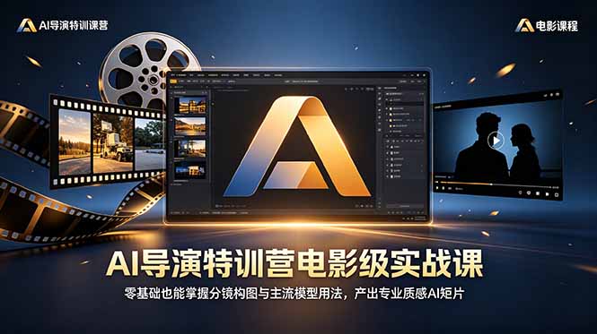 AI导演特训营电影级实战课,零基础也能掌握分镜构图与主流模型用法,产出专业质感AI短片力繁信息站-闲云创业网-老谢轻创网-中创网-福缘网-冒泡网-资源之家-魔方项目库力繁信息站