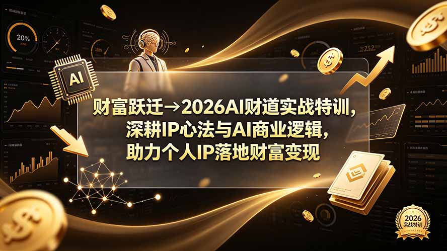 财富跃迁→2026AI财道实战特训,深耕IP心法与AI商业逻辑,助力个人IP落地财富变现力繁信息站-闲云创业网-老谢轻创网-中创网-福缘网-冒泡网-资源之家-魔方项目库力繁信息站