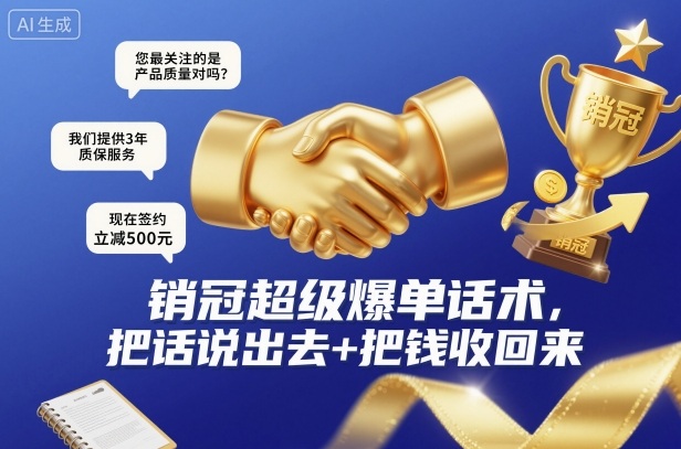 销冠超级爆单话术，把话说出去+把钱收回来力繁信息站-闲云创业网-老谢轻创网-中创网-福缘网-冒泡网-资源之家-魔方项目库力繁信息站