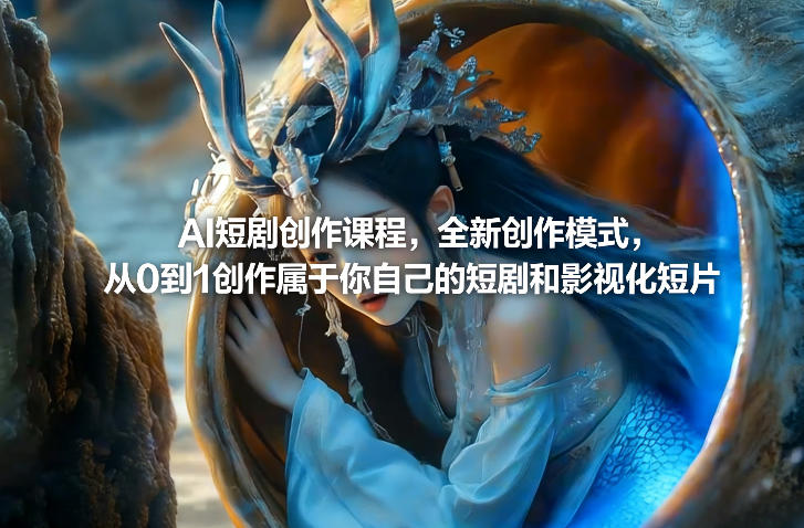 AI短剧创作课程，全新创作模式，从0到1创作属于你自己的短剧和影视化短片力繁信息站-闲云创业网-老谢轻创网-中创网-福缘网-冒泡网-资源之家-魔方项目库力繁信息站