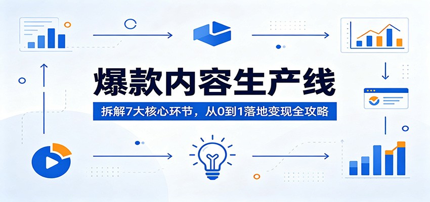 爆款内容生产线：拆解7大核心环节，从0到1落地变现全攻略力繁信息站-闲云创业网-老谢轻创网-中创网-福缘网-冒泡网-资源之家-魔方项目库力繁信息站