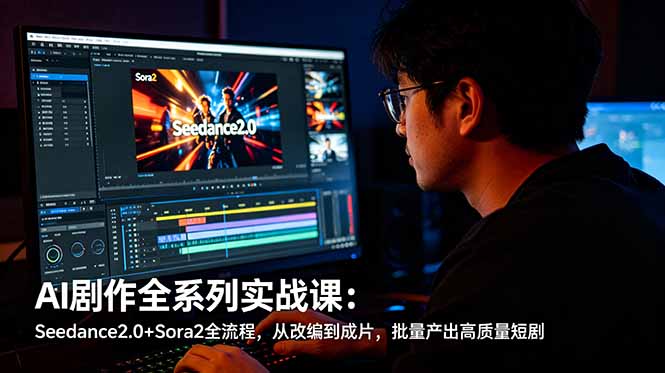 AI剧作全系列实战课:Seedance2.0+Sora2全流程,从改编到成片,批量产出高质量短剧力繁信息站-闲云创业网-老谢轻创网-中创网-福缘网-冒泡网-资源之家-魔方项目库力繁信息站