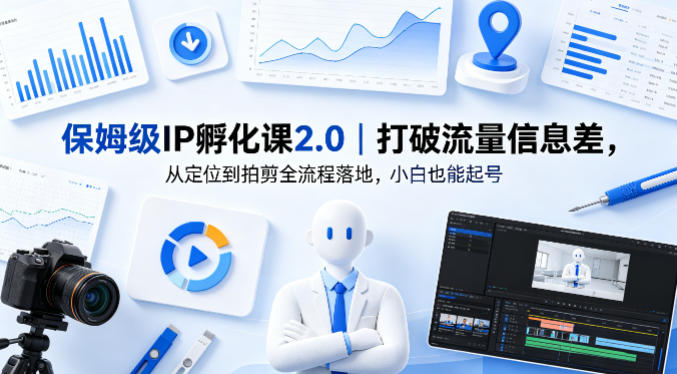 保姆级IP孵化课2.0｜打破流量信息差，从定位到拍剪全流程落地，小白也能起号力繁信息站-闲云创业网-老谢轻创网-中创网-福缘网-冒泡网-资源之家-魔方项目库力繁信息站