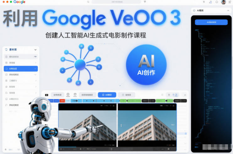 利l用Google Veo 3创建人工智能AI生成式电影制作课程，使用人工智能的力量创建令人惊叹的视频力繁信息站-闲云创业网-老谢轻创网-中创网-福缘网-冒泡网-资源之家-魔方项目库力繁信息站