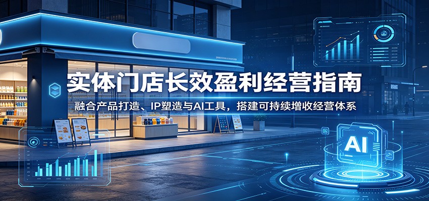 实体门店长效盈利经营指南:融合产品打造、IP塑造与AI工具,搭建可持续增收经营体系力繁信息站-闲云创业网-老谢轻创网-中创网-福缘网-冒泡网-资源之家-魔方项目库力繁信息站