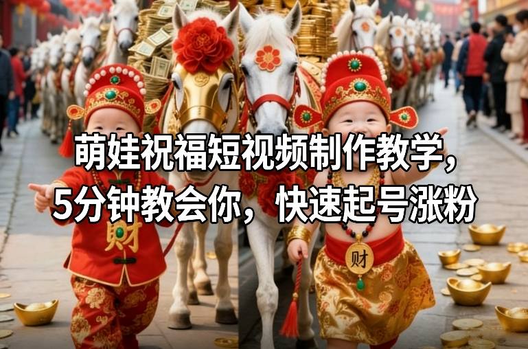 萌娃祝福短视频制作教学，5分钟教会你，快速起号涨粉力繁信息站-闲云创业网-老谢轻创网-中创网-福缘网-冒泡网-资源之家-魔方项目库力繁信息站