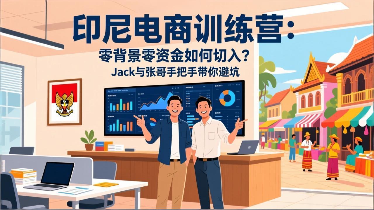 印尼电商训练营：零背景零资金如何切入？Jack与张哥手把手带你避坑力繁信息站-闲云创业网-老谢轻创网-中创网-福缘网-冒泡网-资源之家-魔方项目库力繁信息站