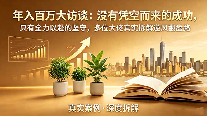 年入百万大访谈-更新:没有凭空而来的成功,只有全力以赴的坚守,多位大佬真实拆解逆风翻盘路力繁信息站-闲云创业网-老谢轻创网-中创网-福缘网-冒泡网-资源之家-魔方项目库力繁信息站