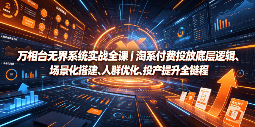 万相台无界系统实战全课｜淘系付费投放底层逻辑、场景化搭建、人群优化、投产提升全链路运营教程力繁信息站-闲云创业网-老谢轻创网-中创网-福缘网-冒泡网-资源之家-魔方项目库力繁信息站
