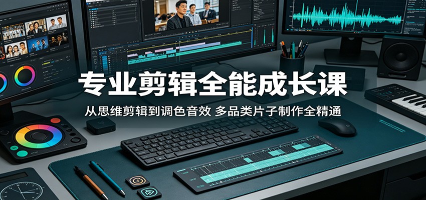 专业剪辑全能成长课：从思维剪辑到调色音效，多品类片子制作全精通力繁信息站-闲云创业网-老谢轻创网-中创网-福缘网-冒泡网-资源之家-魔方项目库力繁信息站