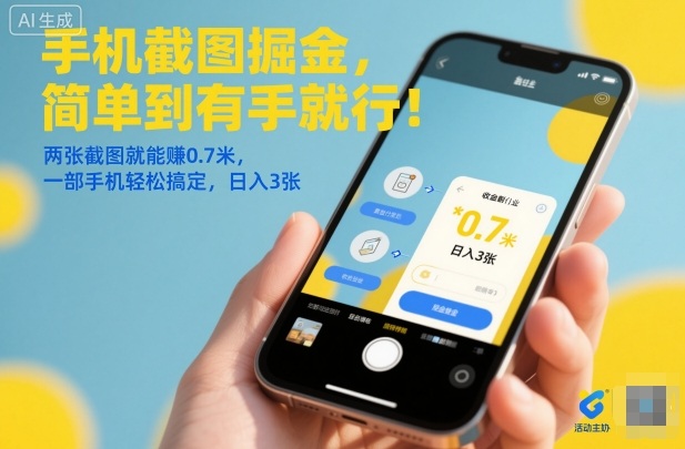 手机截图掘金，简单到有手就行！两张截图就能賺0.7米，一部手机轻松搞定，日入3张【揭秘】力繁信息站-闲云创业网-老谢轻创网-中创网-福缘网-冒泡网-资源之家-魔方项目库力繁信息站