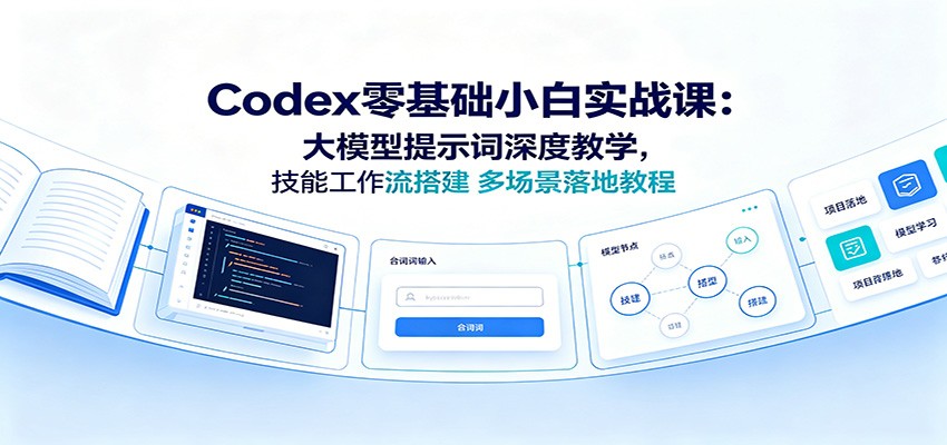 Codex零基础小白实战课:大模型提示词深度教学,技能工作流搭建多场景落地教程力繁信息站-闲云创业网-老谢轻创网-中创网-福缘网-冒泡网-资源之家-魔方项目库力繁信息站