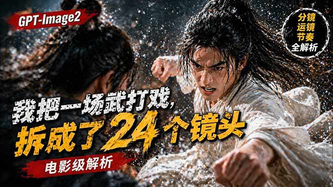 用GPT-Image2，把一段武打对决拆成24个连续镜头，从人物建立、动作衔接、运镜节奏，到情绪爆发力繁信息站-闲云创业网-老谢轻创网-中创网-福缘网-冒泡网-资源之家-魔方项目库力繁信息站