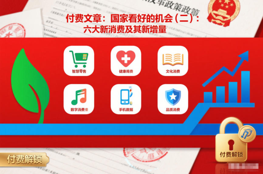 付费文章：国家看好的机会(二)：六大新消费及其新增量力繁信息站-闲云创业网-老谢轻创网-中创网-福缘网-冒泡网-资源之家-魔方项目库力繁信息站