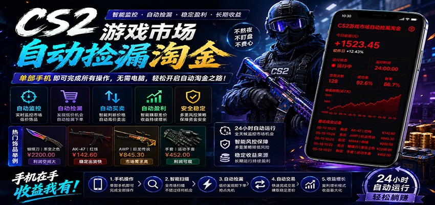 CSGO挂机捡漏项目通过利用游戏饰品交易机制,结合薄凉软件辅助捡漏,实现盈利力繁信息站-闲云创业网-老谢轻创网-中创网-福缘网-冒泡网-资源之家-魔方项目库力繁信息站
