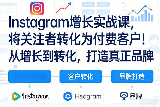 Instagram增长实战课，将关注者转化为付费客户！从增长到转化，打造真正品牌(双语字幕)力繁信息站-闲云创业网-老谢轻创网-中创网-福缘网-冒泡网-资源之家-魔方项目库力繁信息站