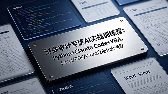 财会审计专属 AI实战训练营：Python+Claude Code+VBA，Excel/PDF/Word自动化全流程力繁信息站-闲云创业网-老谢轻创网-中创网-福缘网-冒泡网-资源之家-魔方项目库力繁信息站