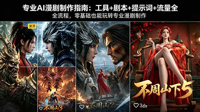 专业AI漫剧制作指南：工具+剧本+提示词+流量全流程，零基础也能玩转专业漫剧制作力繁信息站-闲云创业网-老谢轻创网-中创网-福缘网-冒泡网-资源之家-魔方项目库力繁信息站