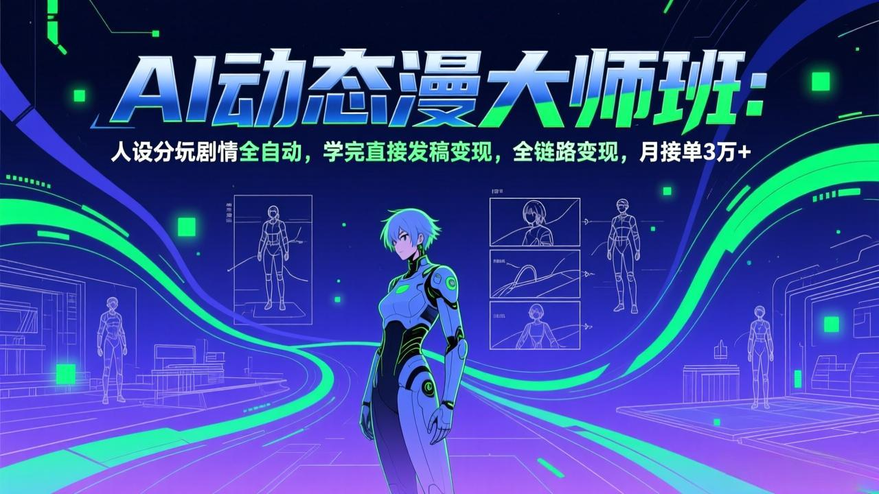 AI动态漫剧大师班：人设分镜剧情全自动，学完直接发稿变现，全链路变现，月接单3万+力繁信息站-闲云创业网-老谢轻创网-中创网-福缘网-冒泡网-资源之家-魔方项目库力繁信息站