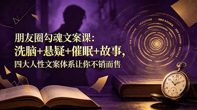 朋友圈勾魂文案课：洗脑+悬疑+催眠+故事，四大人性文案体系让你不销而售力繁信息站-闲云创业网-老谢轻创网-中创网-福缘网-冒泡网-资源之家-魔方项目库力繁信息站
