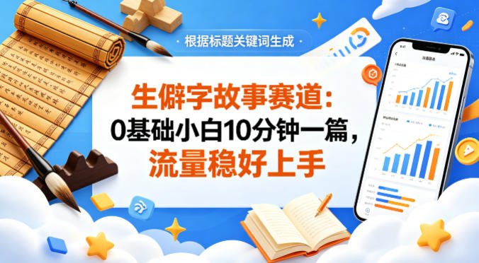 公众号流量主——生僻字故事赛道，流量稳，好上手，0基础小白也能10分钟一篇力繁信息站-闲云创业网-老谢轻创网-中创网-福缘网-冒泡网-资源之家-魔方项目库力繁信息站