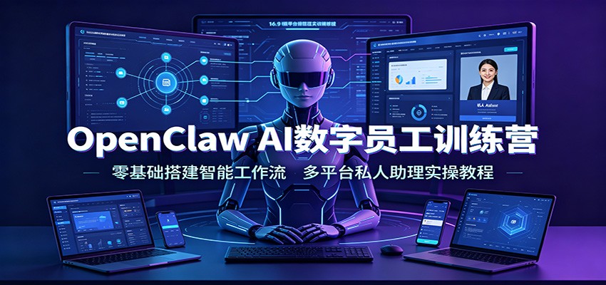 OpenClaw AI数字员工训练营:零基础搭建智能工作流,多平台私人助理实操教程力繁信息站-闲云创业网-老谢轻创网-中创网-福缘网-冒泡网-资源之家-魔方项目库力繁信息站